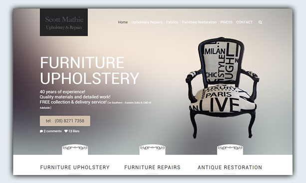 website design example - scottmathieupholstery